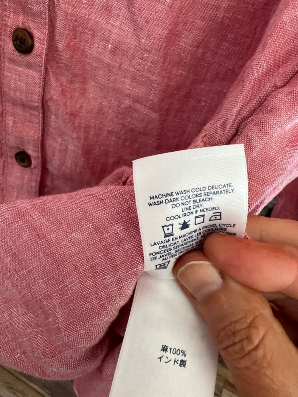 Lands' End Women’s Long-Sleeve Button-Down Tunic - Coral Redish  Pink - Picture 6 of 10